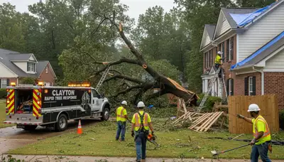 Emergency tree removal after storm damage in Clayton, Dayton OH restoring property safety and access