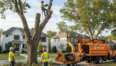 Professional tree removal service in Dayton, OH by Chop Chop Tree experts on residential property
