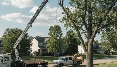 Professional tree removal service in Dayton OH safely cutting and clearing large trees