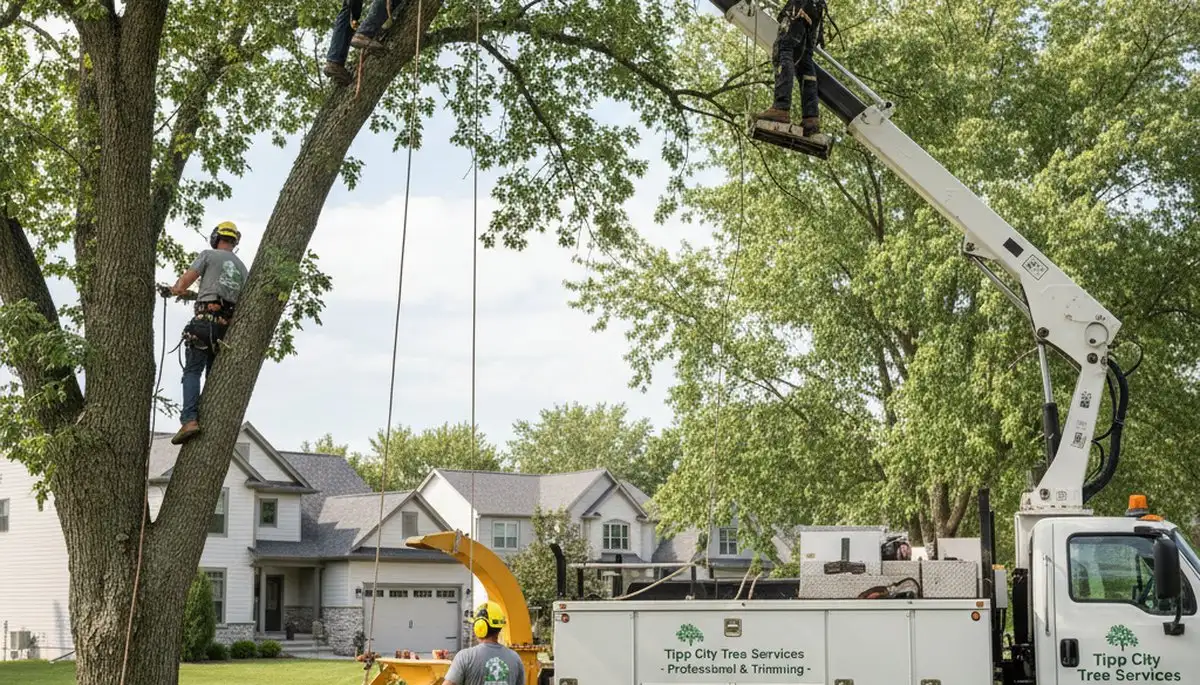Professional tree removal service equipment in use in Dayton, OH