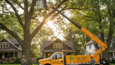 Professional tree removal service in Dayton, OH safely cutting and clearing large trees